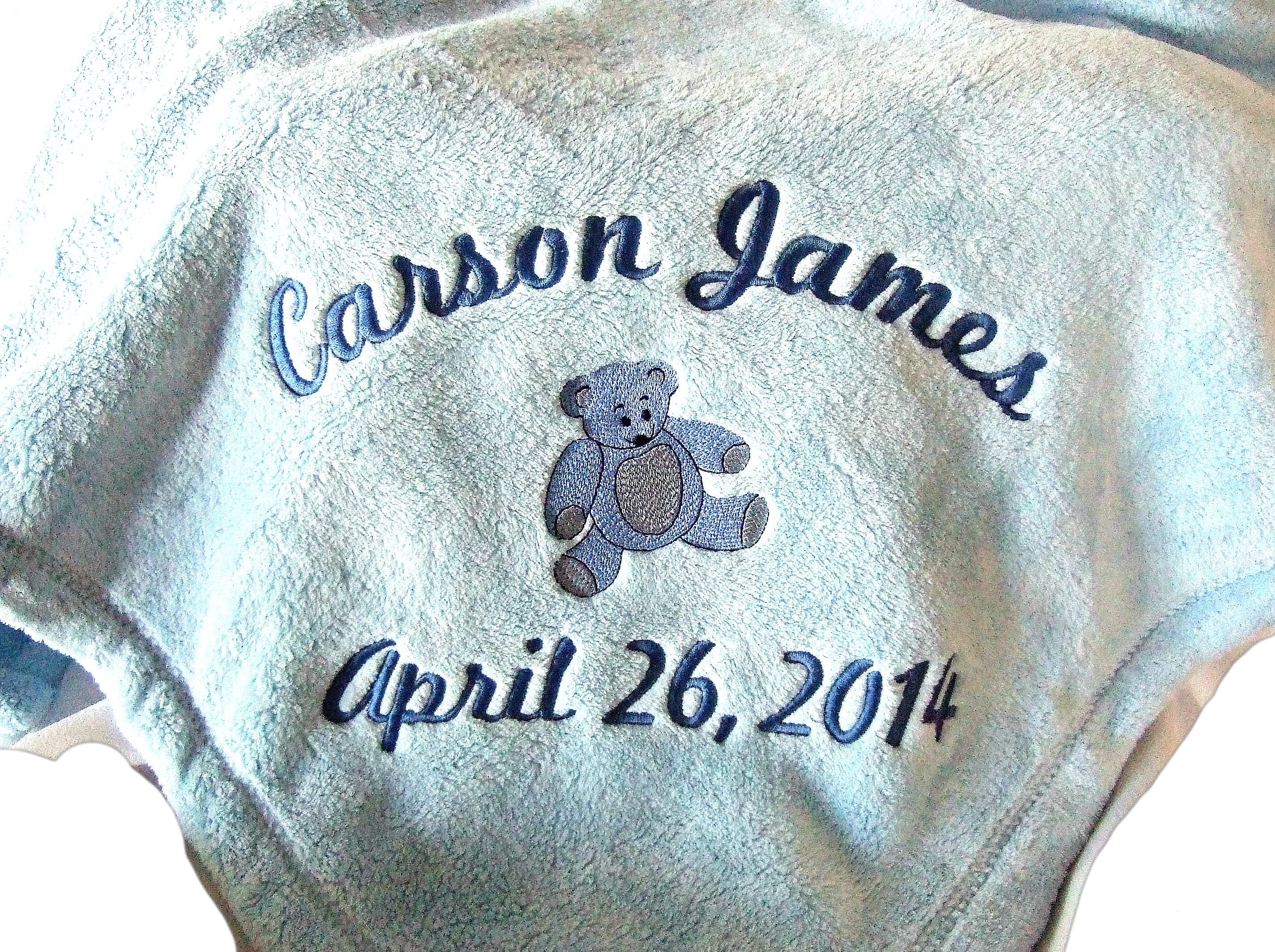 Personalized baby blanket with teddy bear TMF1005