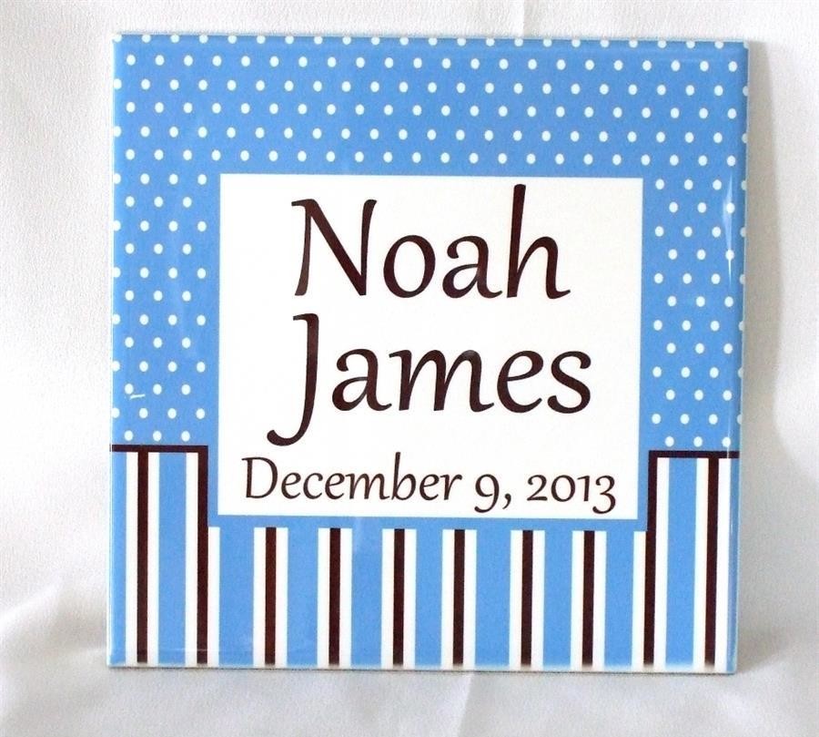 Ceramic baby boy plaque