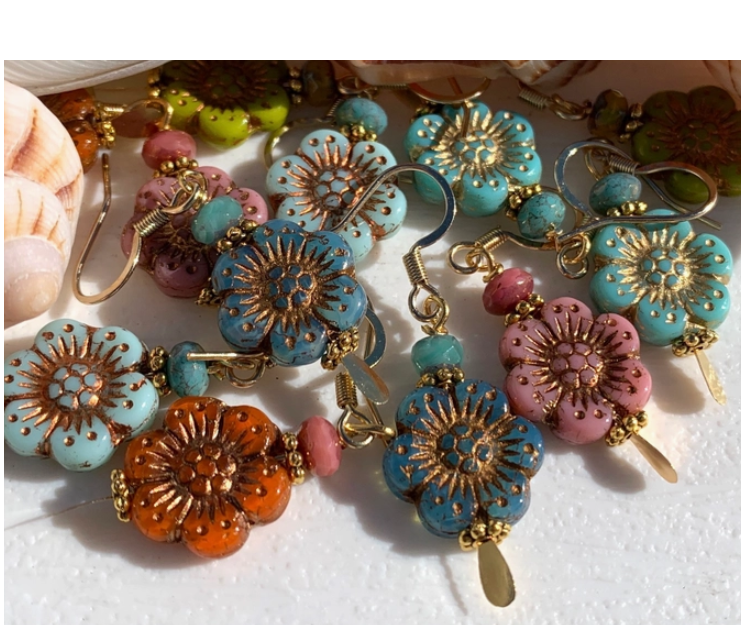 Earrings_glass beads_Czech_Republic