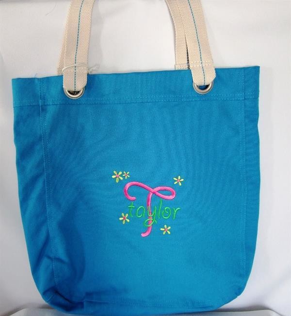 Personalized tote with monogram