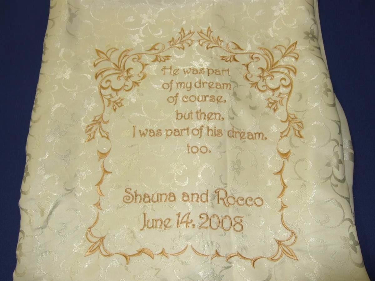 Bride's favorite poem on chair back