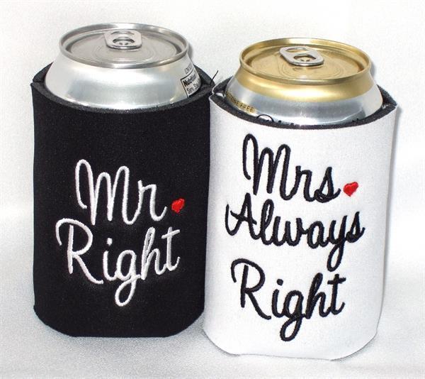 Mr and Mrs  can koozies