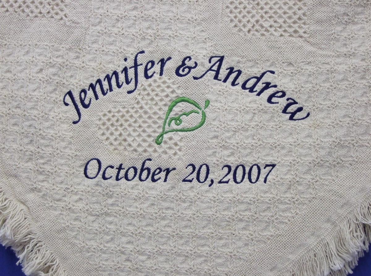 Personalized wedding blanket