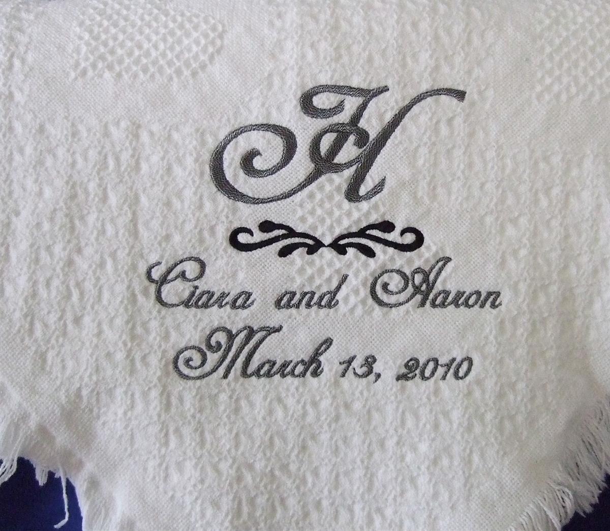 Personalized wedding blanket