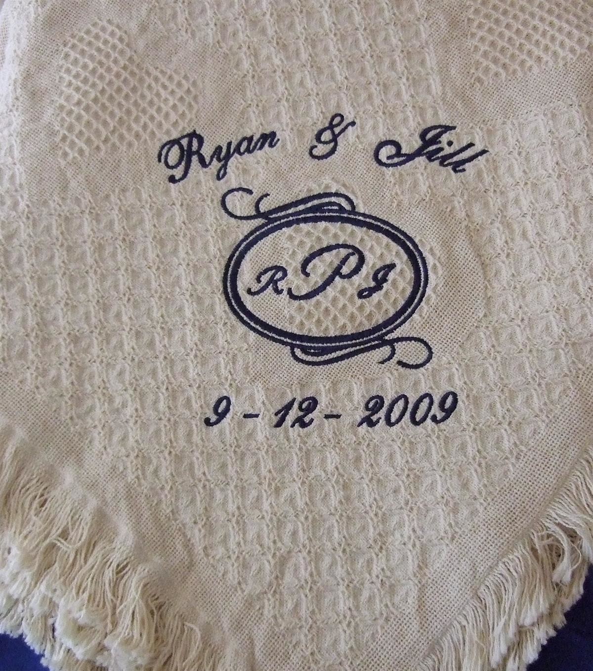 Personalized wedding blanket