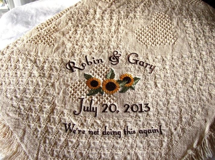 Personalized wedding blanket