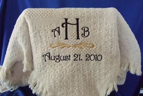 Personalized wedding blanket