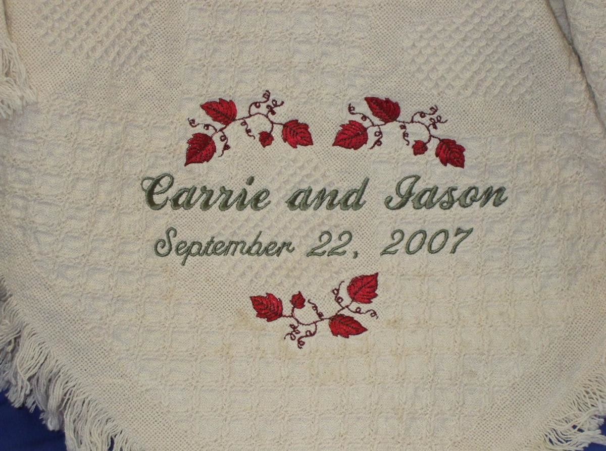 Personalized wedding blanket