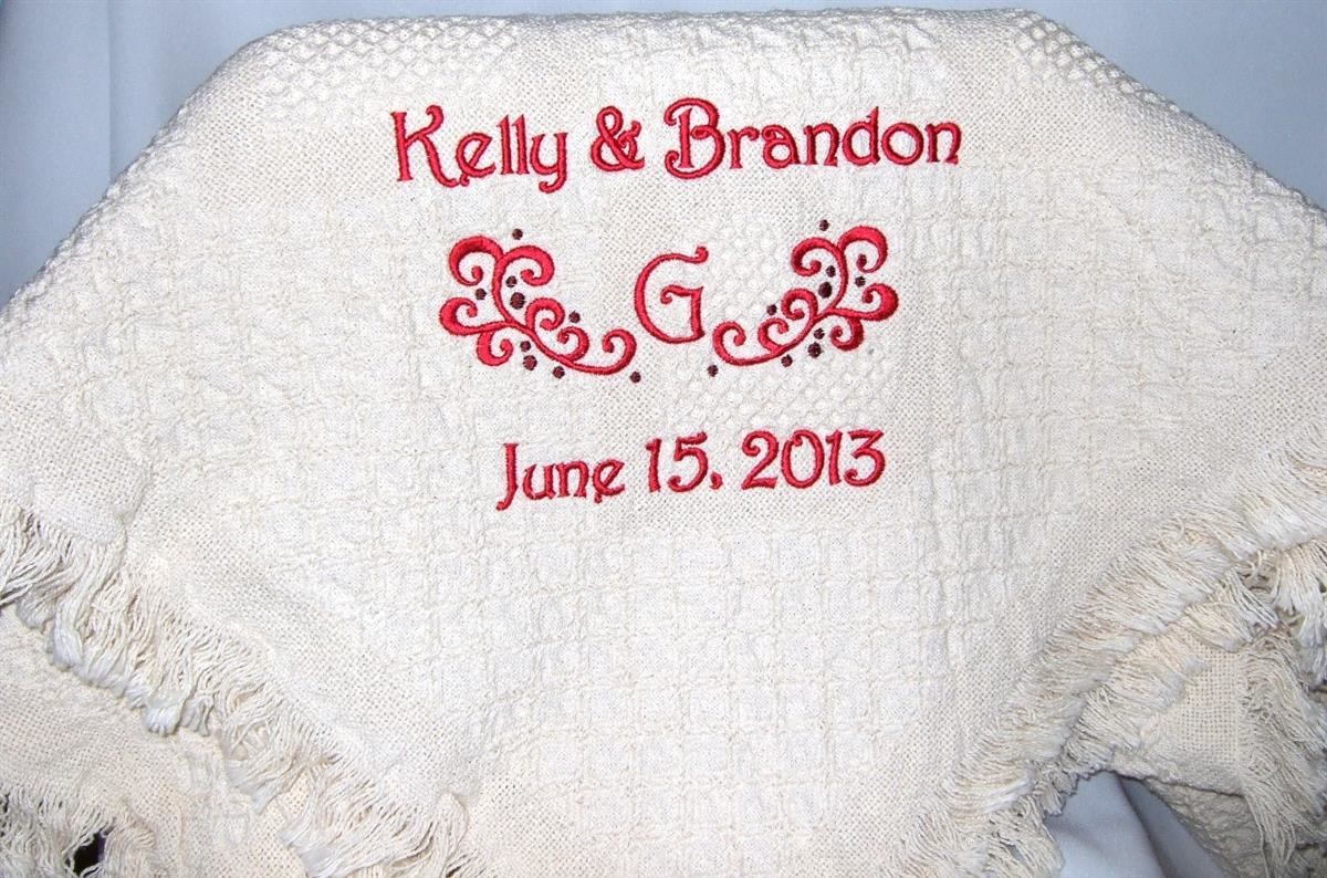 Personalized wedding blanket