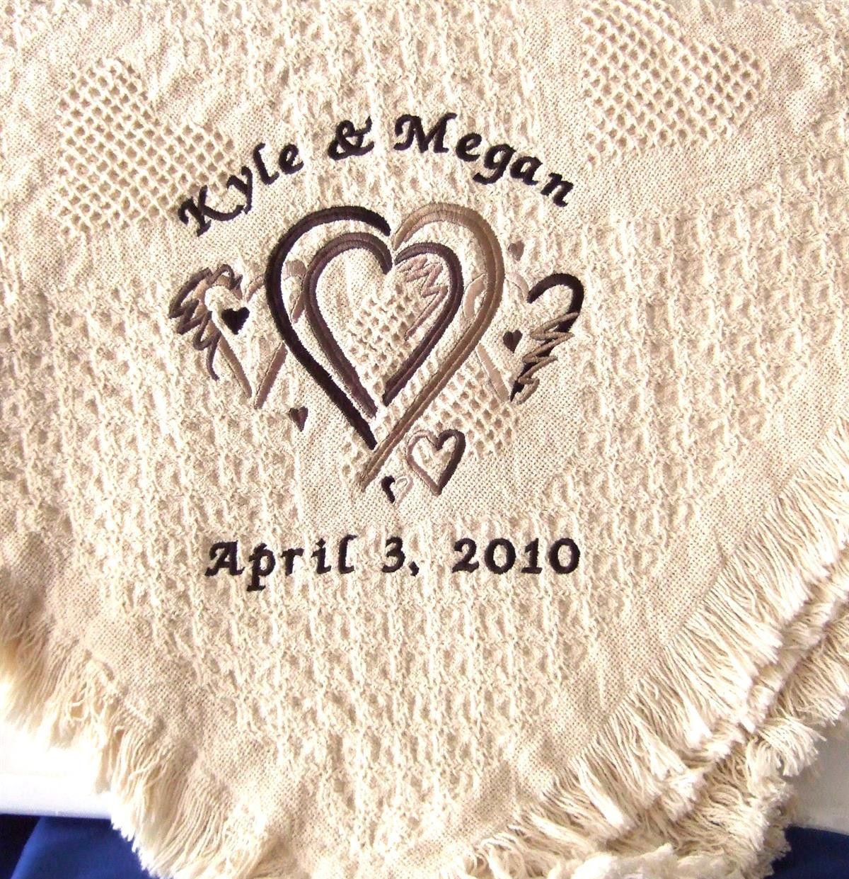 Personalized wedding blanket