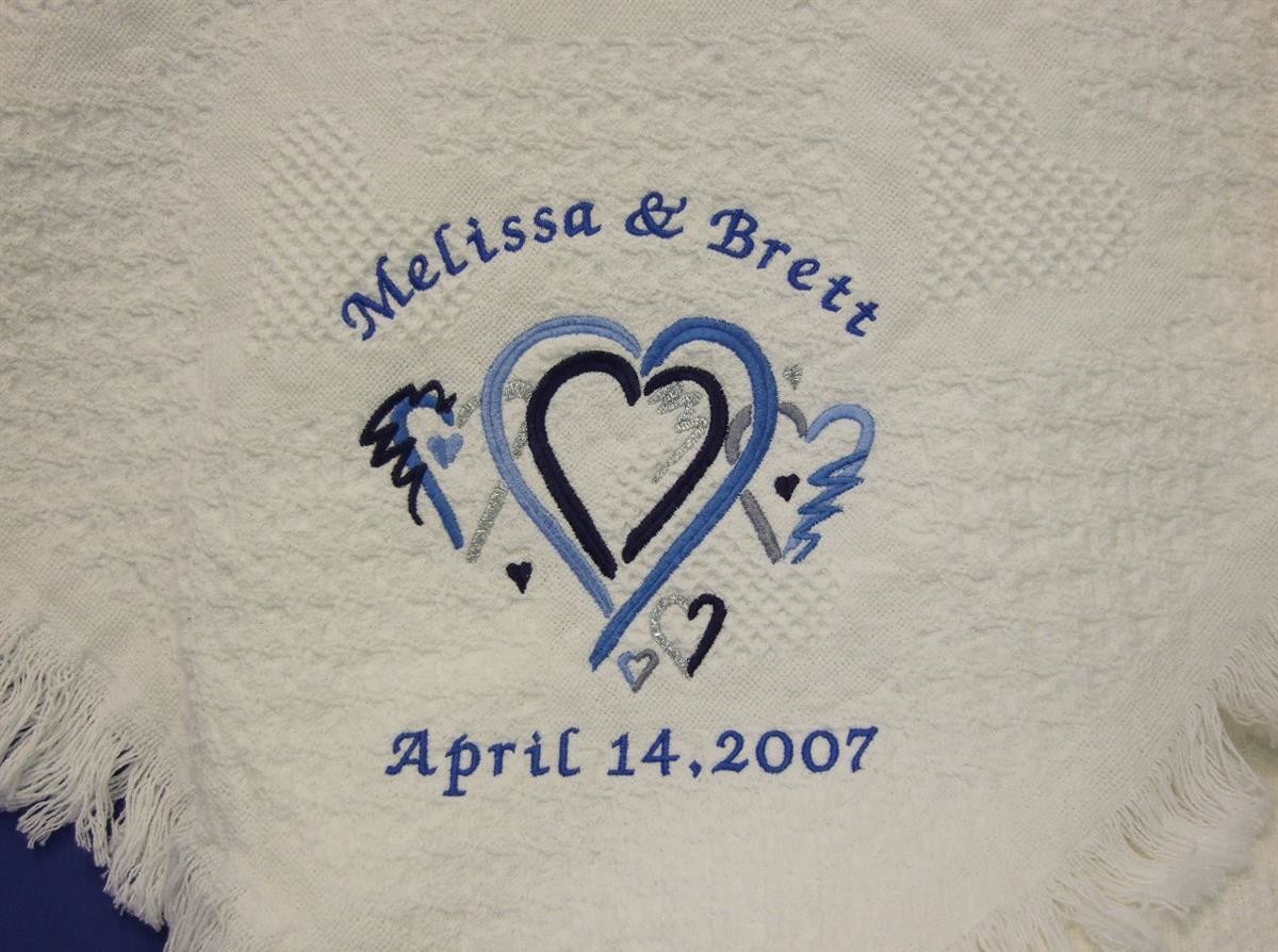 Personalized wedding blanket