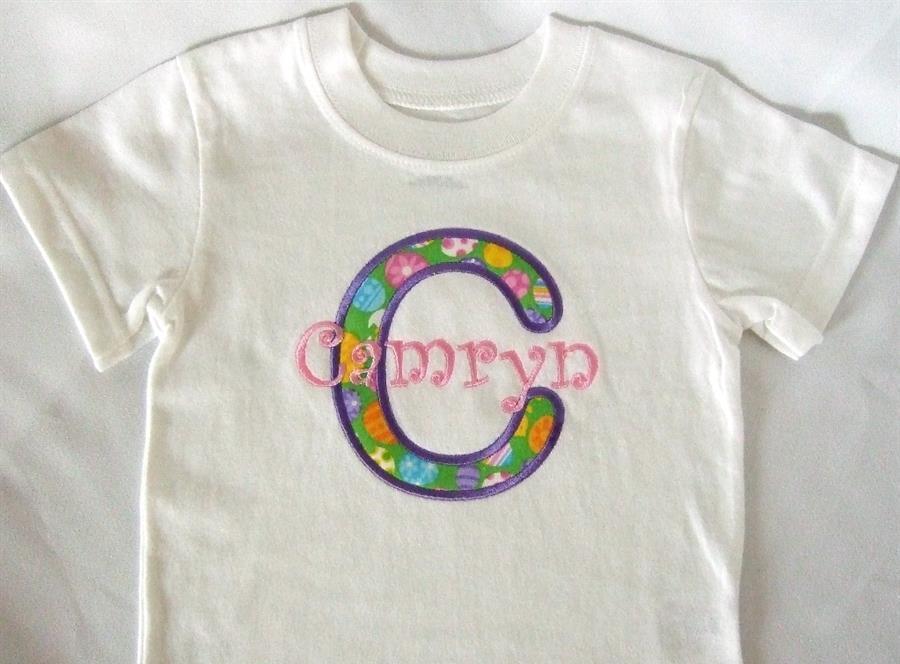Custom tee with applique and name
