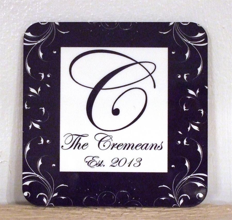 Monogrammed coaster