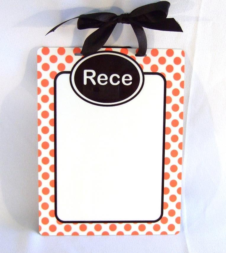 Orange and white dots with black accent  Dry Erase board